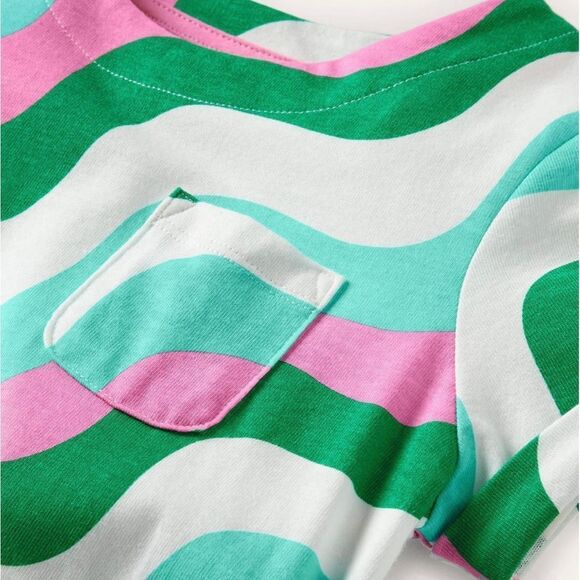 Mini Boden Fun Jersey Dress in Sapling Green Wave Size 5 - 6 Years - Picture 10 of 12